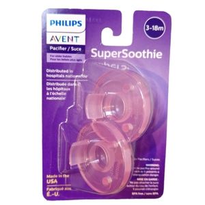 Pink 2Pack Pacifier Philips Avent SuperSoothie 3-18 months Baby Girl